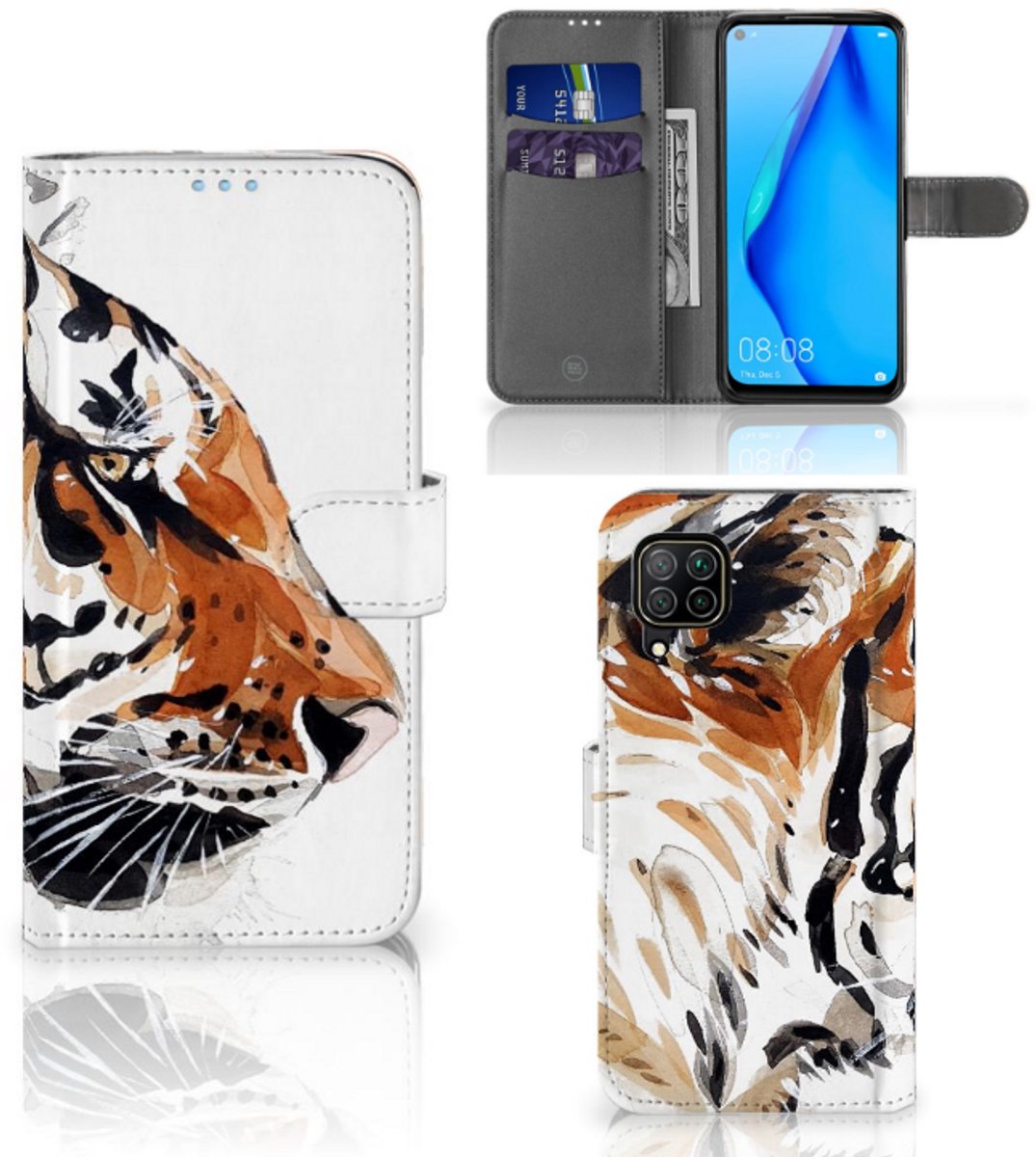Hoesje Huawei P40 Lite Watercolor Tiger
