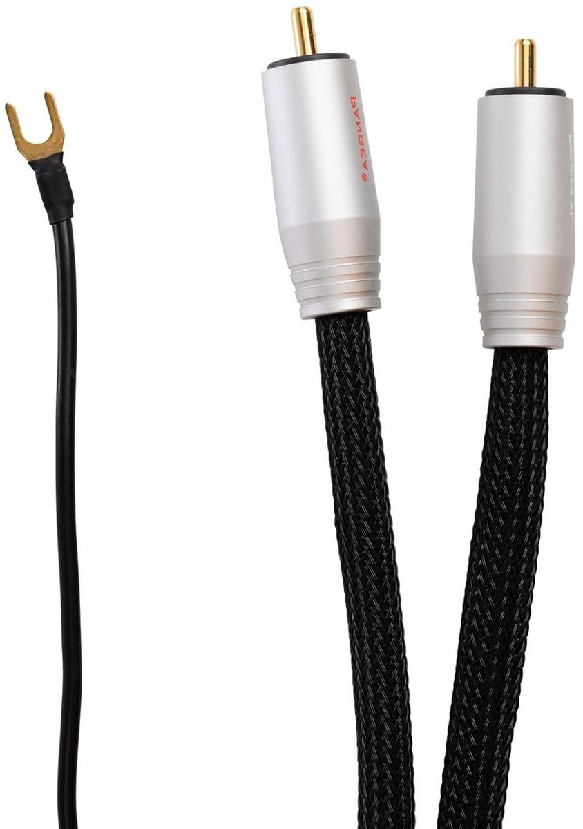 Draaitafel Kabel - Phono Kabel RCA - Vinyl Luisteren Verbeteren - Cardas Grade One Koper - 125 Meter - Zwart