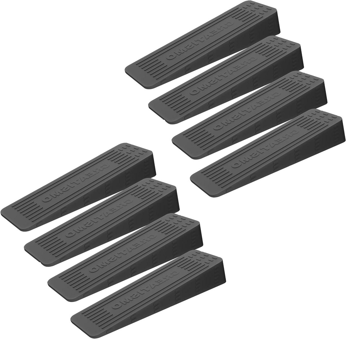 Grijze Deurstoppers - Deurwiggen Rubber - Deuren Open Houden - Robuust Rubber Ontwerp - 12x2x3.6 cm - Grijs