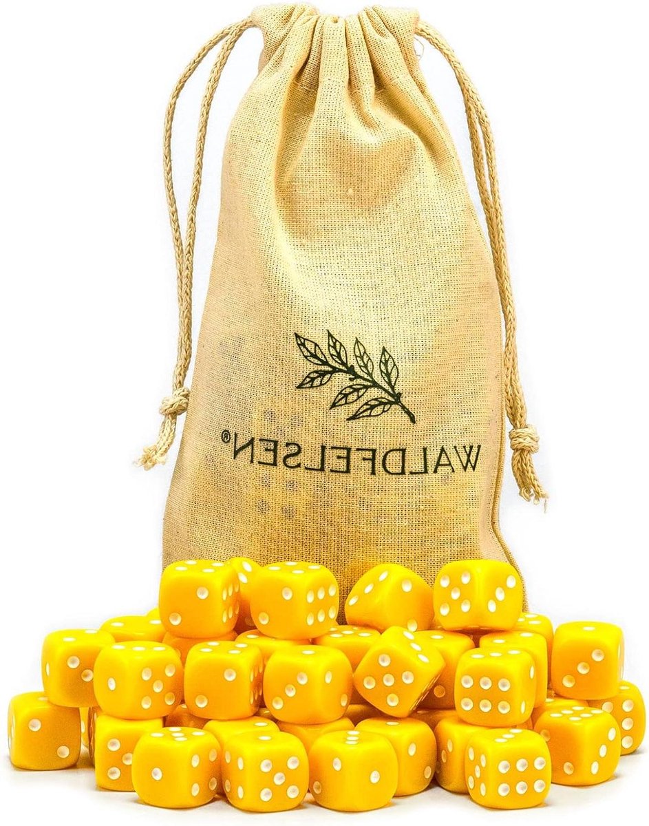 Acryl Dobbelstenen - Spel Dobbelstenen - Bordspellen Spelen - Gelijkmatig Afgeronde Hoeken - 16 mm - Geel