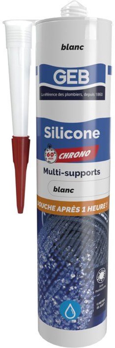 Multifunctionele sanitaire siliconen - 60 Chrono - GEB - Wit - 280 ml