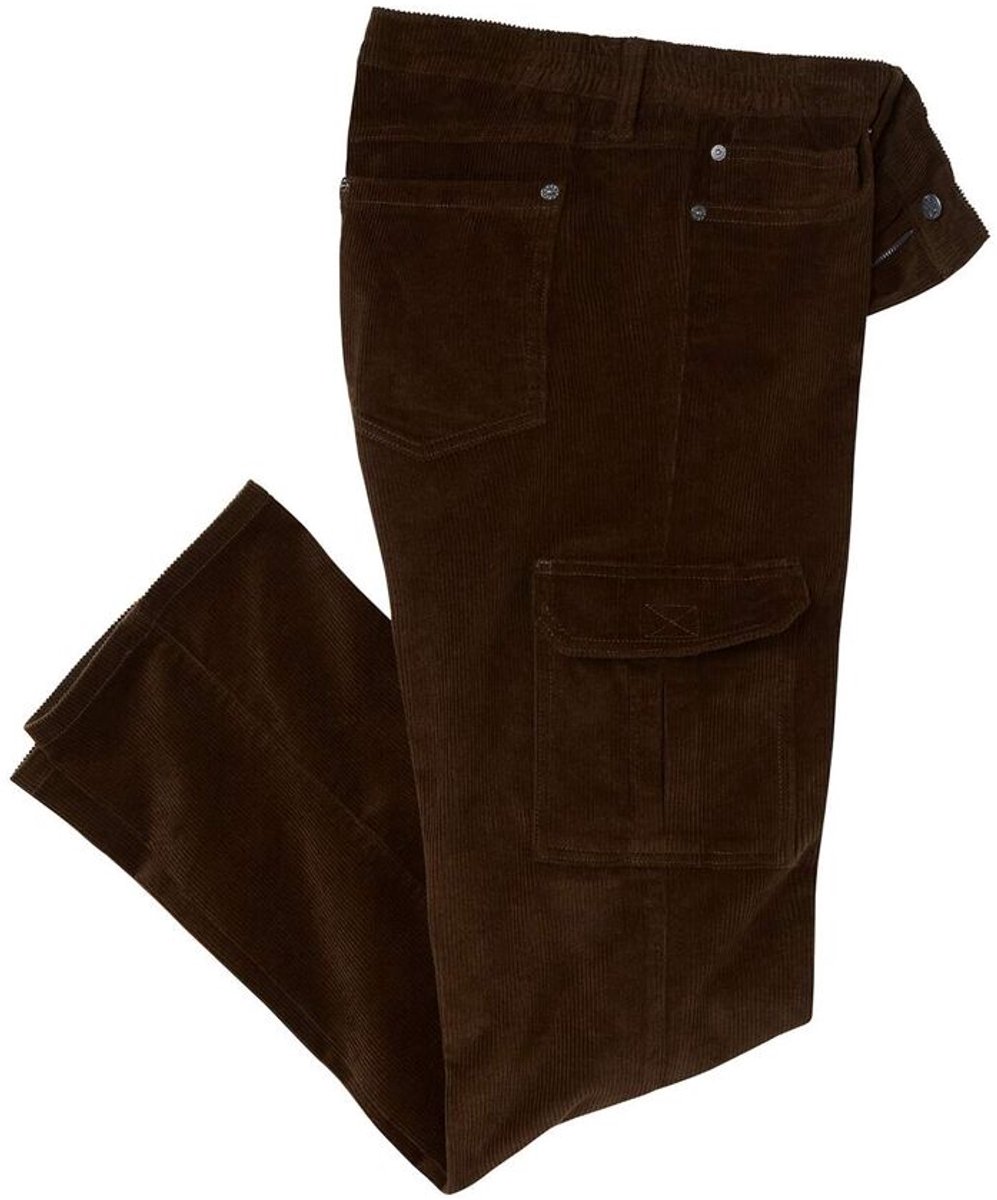 ATLAS FOR MEN - Comfortabele fluwelen cargobroek met stretch - Heren - Verkrijgbaar in grote maten - W48