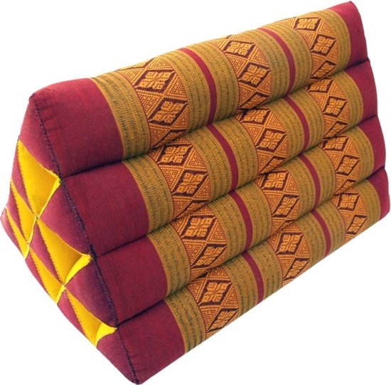 Driehoekig Kussen - Thaise Mat - Ontspannen Zitten - Kapok Vulling - 50 x 30 cm - Bruin van Merkloos — afbeelding 2