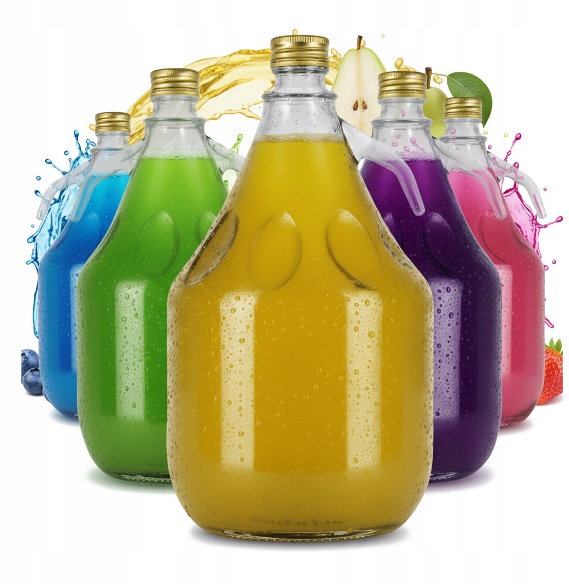 Bimberek DAMA Serie - Glazen Fles met Handgreep - 3L - Wijngistingsfles - Met Schroefdop