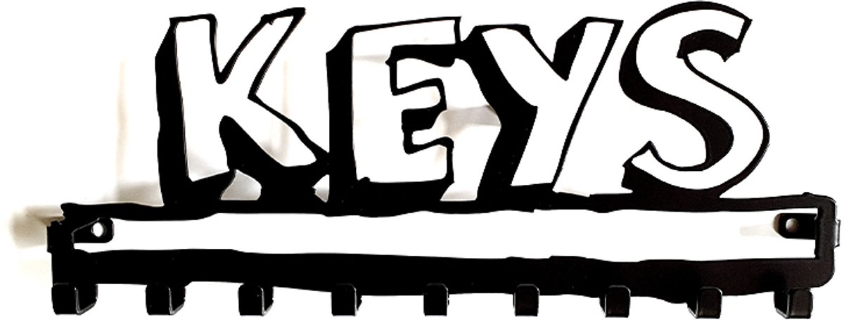 Decorizzly - Sleutelkast - 9 Haken - Zwart - Staal