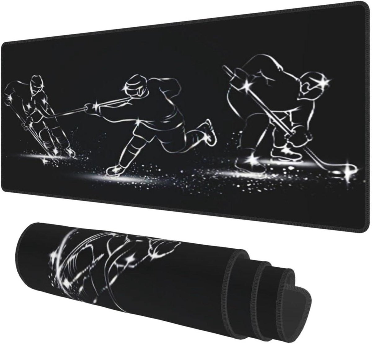 Grote Muismat XXL - Bureaubladmat Gamingmat - Computer Gebruik - Super Glad Oppervlak - 80 x 30 cm - IJshockey Patroon