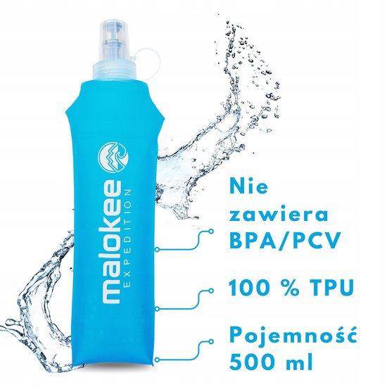 Malokee Expedition - Soft Flask Bidon - 500 ml - Elastyczne - Sportief — afbeelding 3