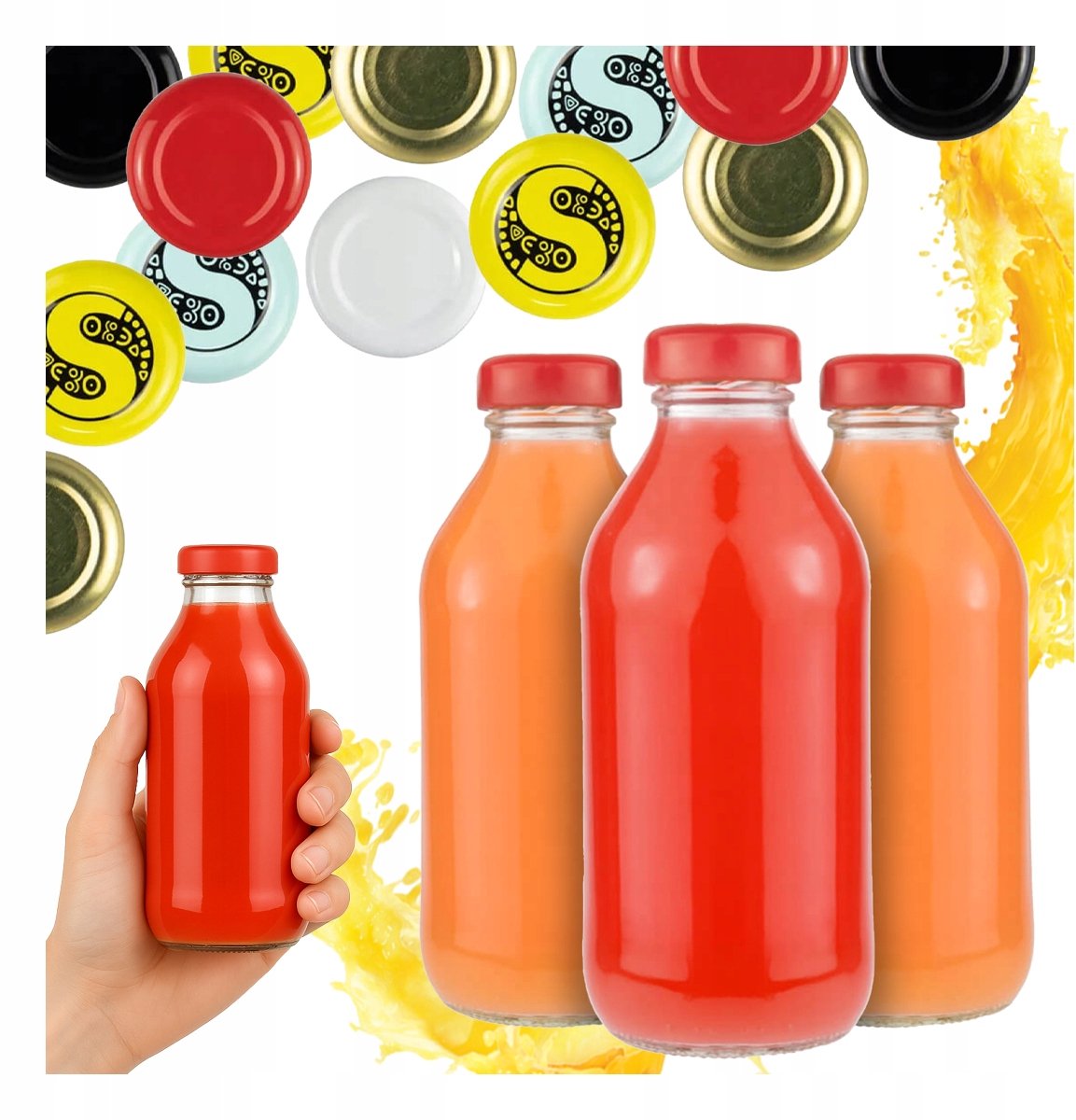 Bimberek Soczek Serie - Glazen Fles - 330ml - Voor Sappen en Sirupen - Inclusief deksel