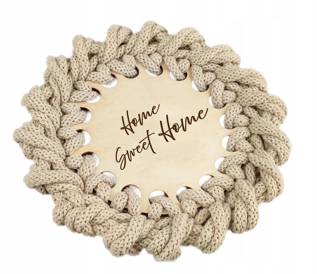 SMX Design - Houten Onderzetter voor Koffie - Home Sweet Home - 10cm - Set van 4