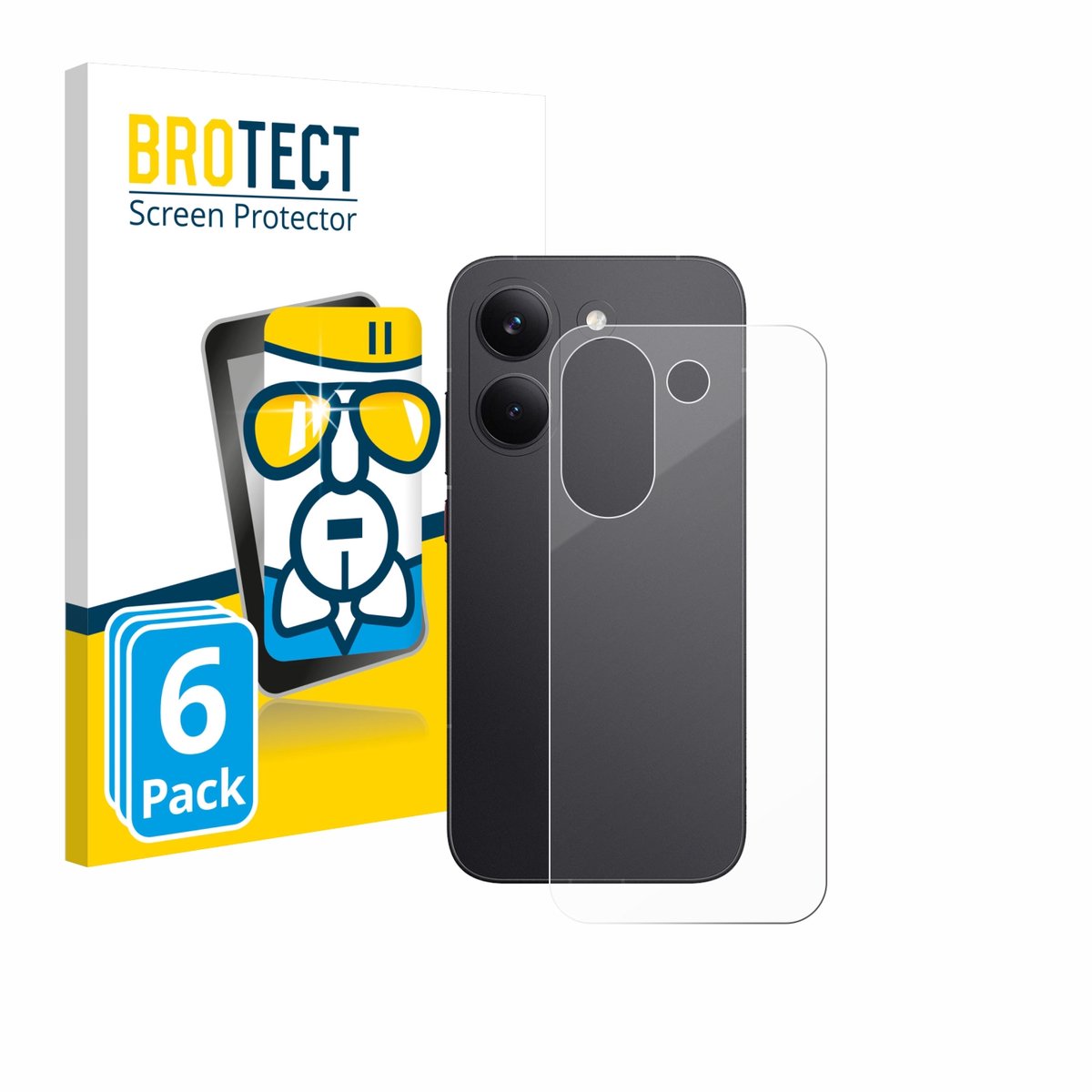 Screenprotector 6 Stuks voor Xiaomi Poco X8 Pro (Achterkant) Beschermglas transparant