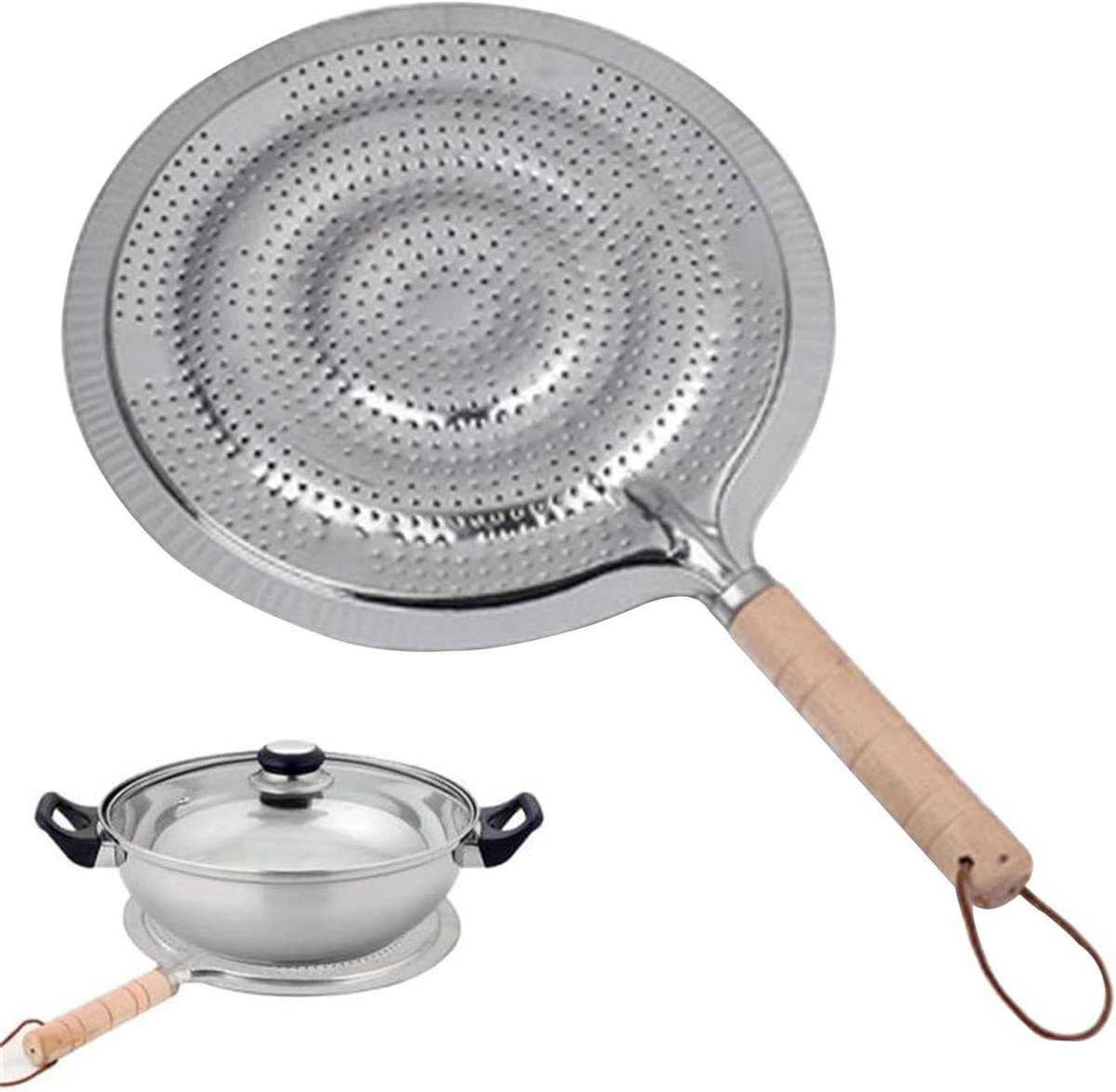 Warmteverdeler Fornuis - Thermodiffuser Kookplaat - Gelijkmatig Verwarmen - Zachte Temperatuurregeling - 21 cm Diameter - Zilver