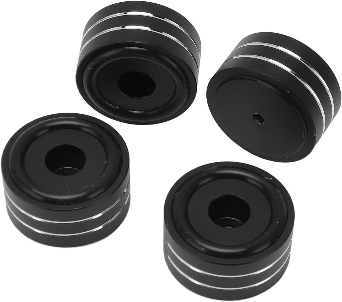 Luidspreker Isolatie Voeten - Audio Schokdemper Pads - Verbeter Geluidskwaliteit - Hoge Demping Aluminium - 4 stuks - Zwart