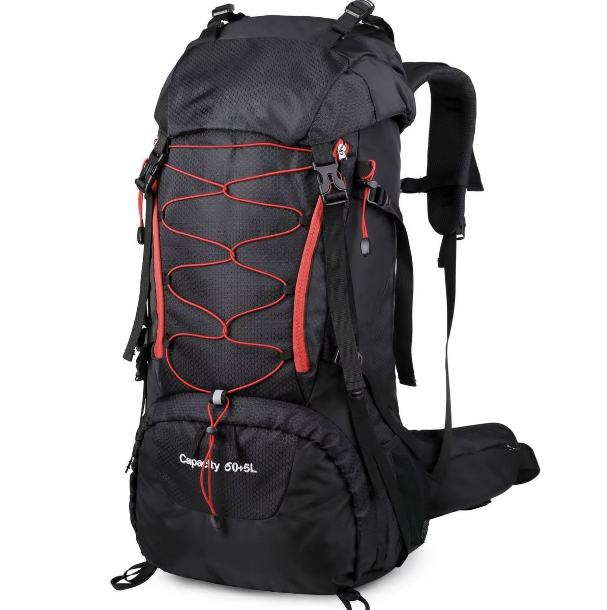 Hiking Rugzak 65L - Trekking Rugzak - Lichtgewicht - Outdoor Backpack - Zwart