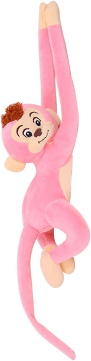 Hangende Aap Knuffel - Pluche Aap Speelgoed - Kinderkamer Decoratie - Lange Armen met Haak - 65 cm - Lichtbruin