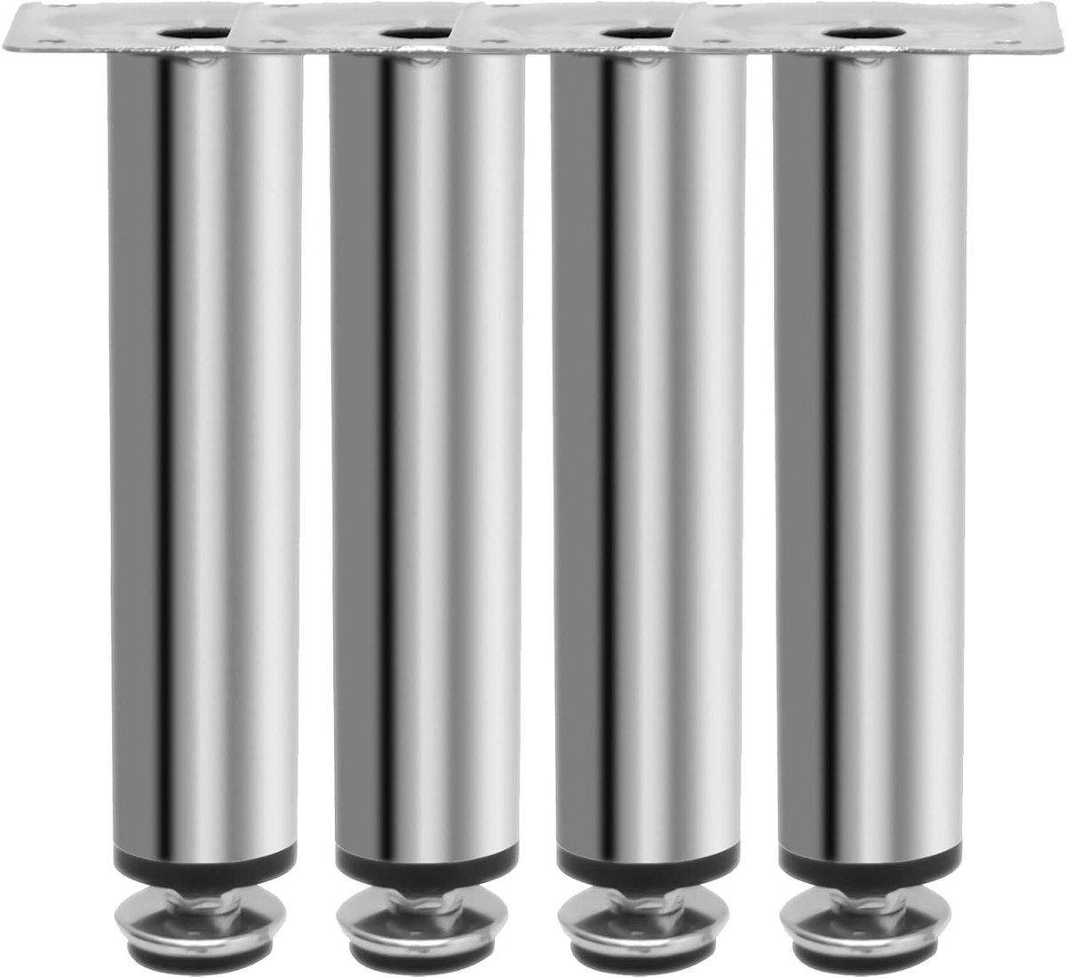 Tafelpoten Metaal - Meubelpoten Bankpoten - Meubels Versterken - Verstelbare Hoogte - 15CM 4 Stuks - Zilver