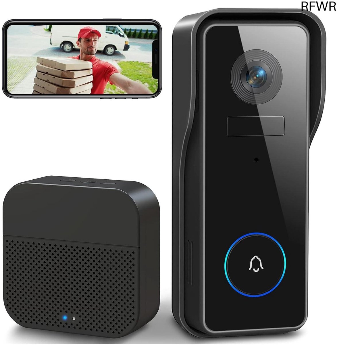Video Deurbel Camera - Slimme Deurbel - Huis Beveiligen - 2K HD Resolutie - 166 Graden - Zwart