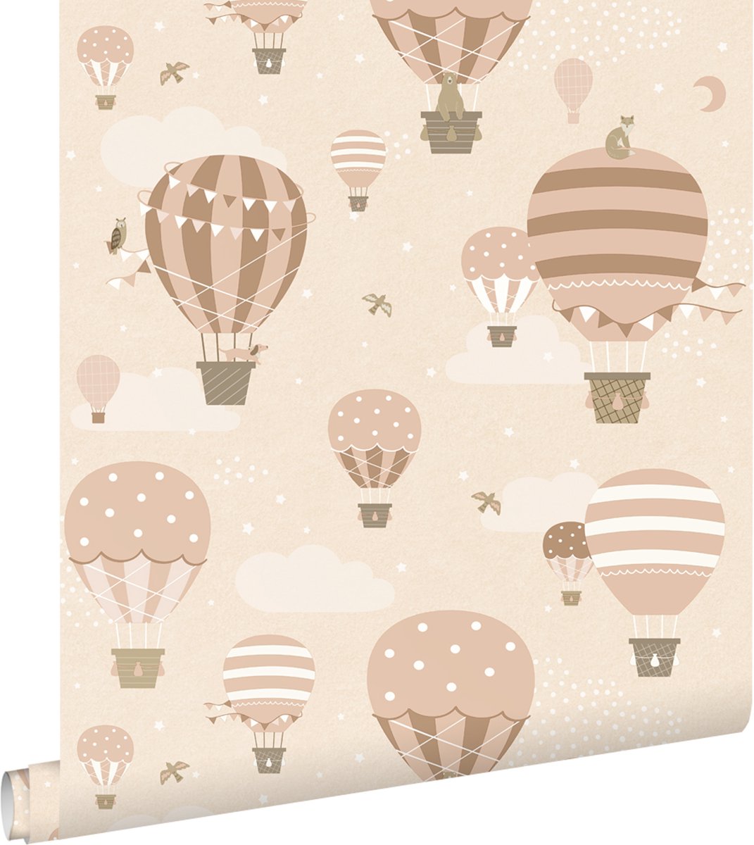 ESTAhome behang luchtballonnen licht terracotta - 50 x 900 cm - 131346