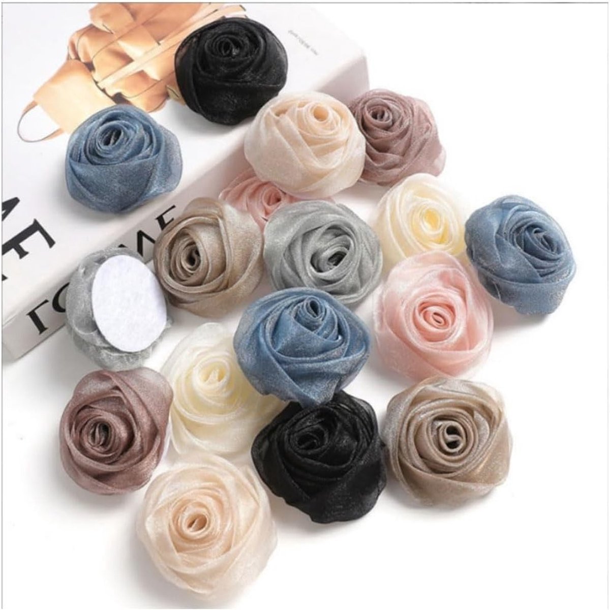 Veelkleurige kunstrozenkoppen van 5 cm voor DIY decoratie, corsages en accessoires voor bruiloften en verjaardagen