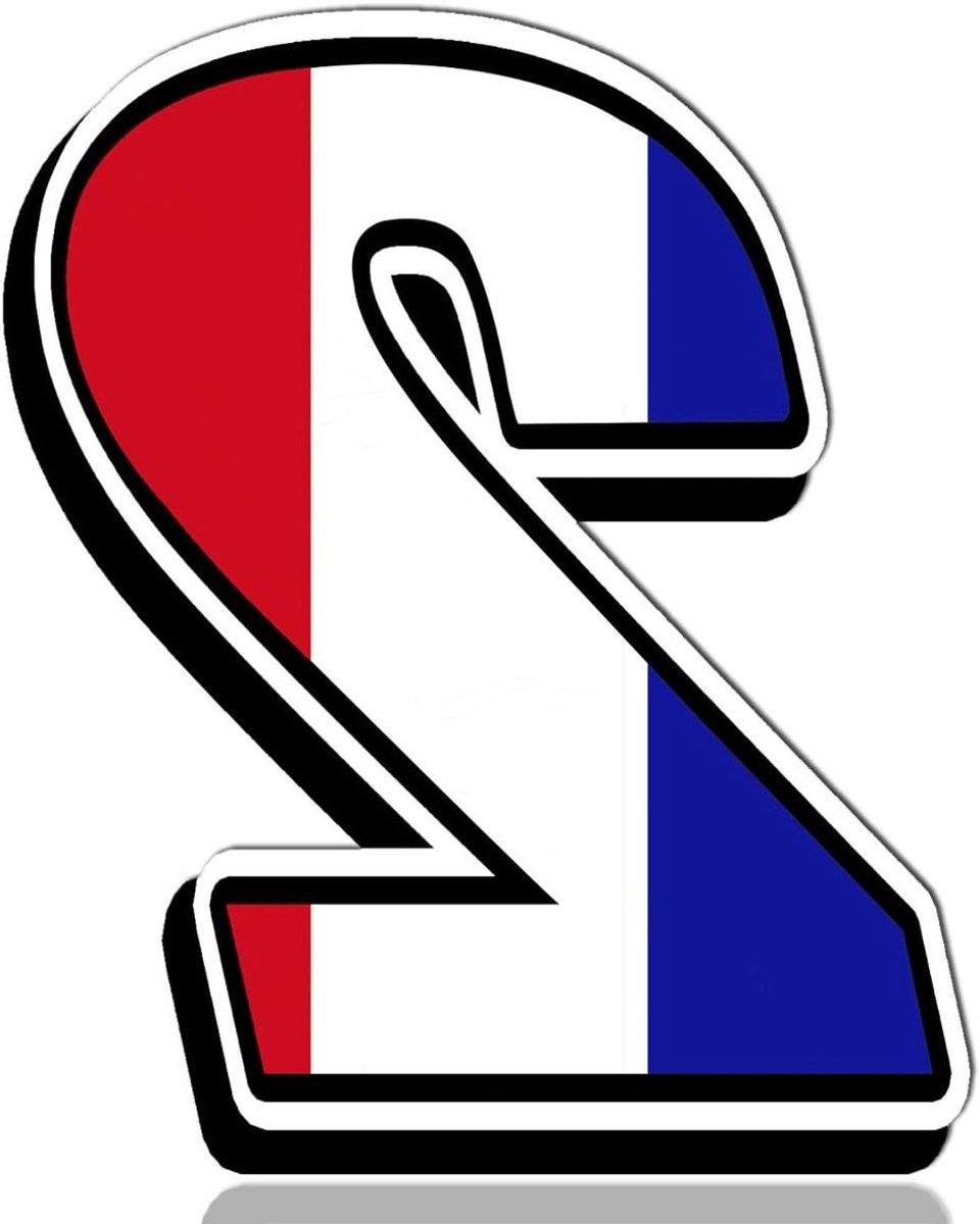 Nummer Sticker Frankrijk - Vlag Sticker Motor - Voertuig Decoratie - UV Beschermde Vinyl - 7 x 10 cm