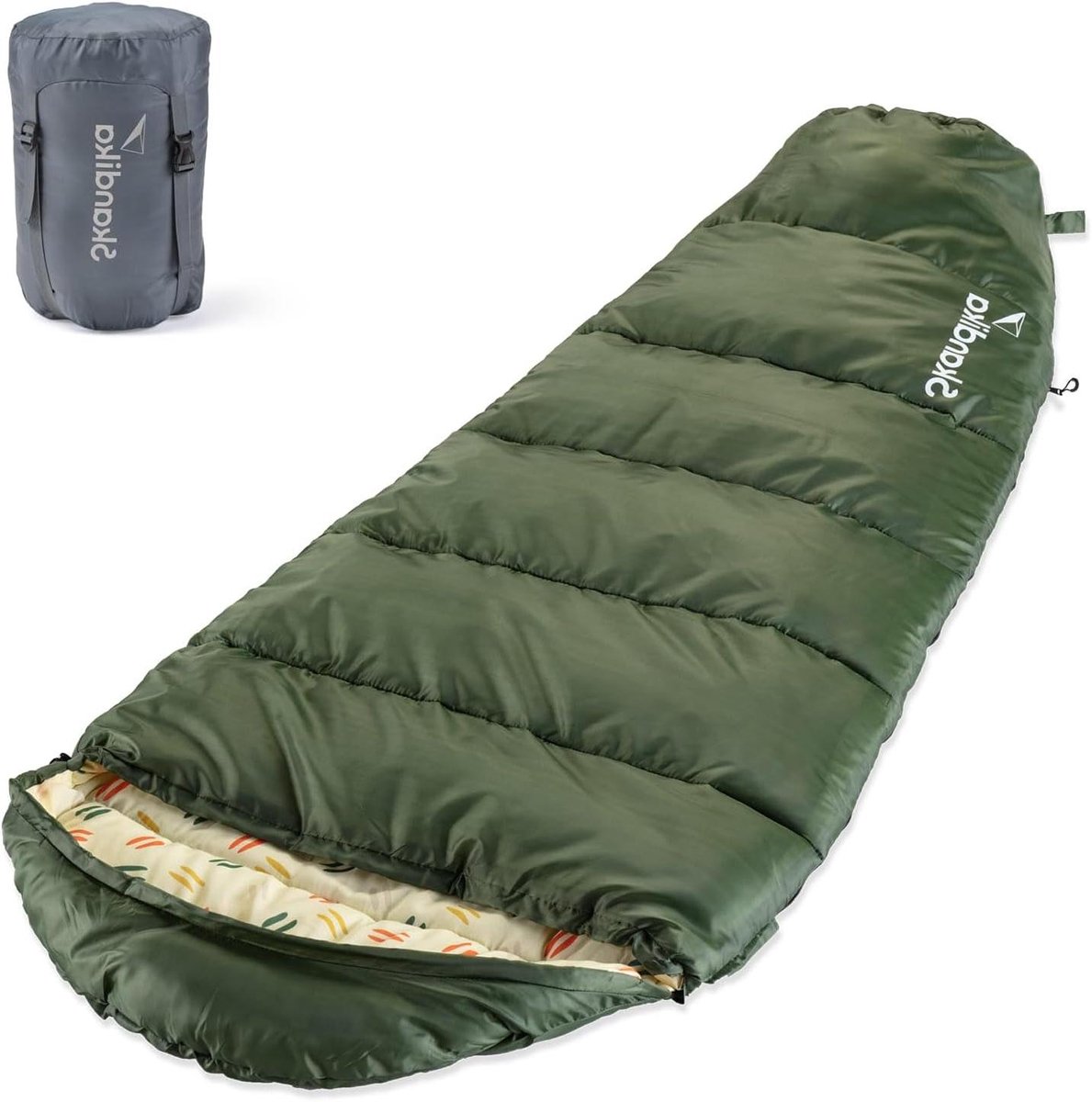 Kinderslaapzak Mummy - Slaapzak Junior - Kamperen en Logeren - Waterafstotend Buitenmateriaal - 170 x 70 cm - Donkergroen