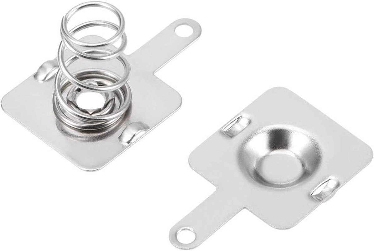 Batterijhouders - AA Batterij Clips - Batterijen Aansluiten - Veercontact Ontwerp - 12 mm x 12 mm - Zilverkleurig