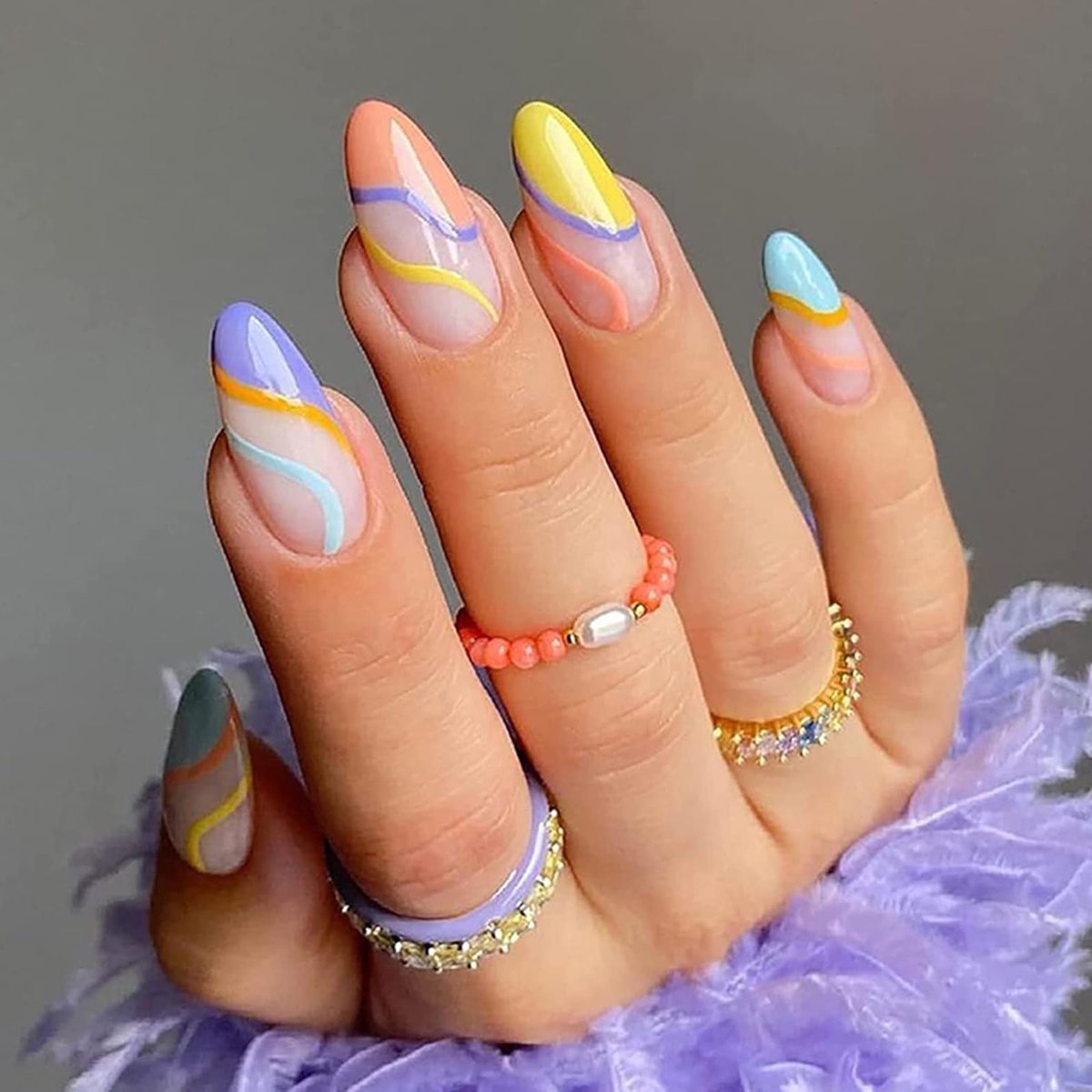 Set van 24 Medium Length Franse Valse Nagels voor Vrouwen en Meisjes met Nagellijm in Nude Kleur - Perfect voor Manicure en Nagelstyling