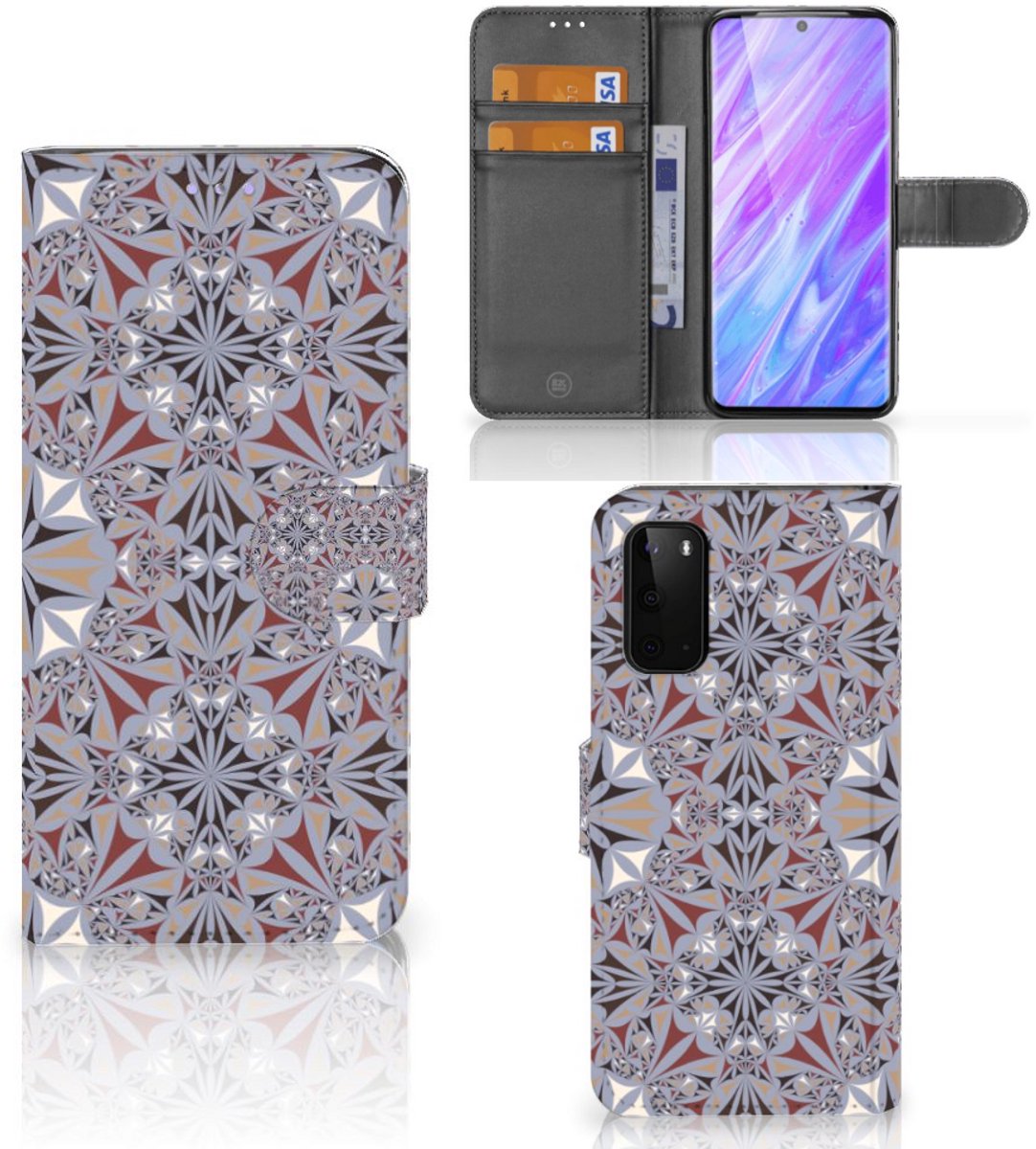Samsung Galaxy S20 Bookcase Flower Tiles