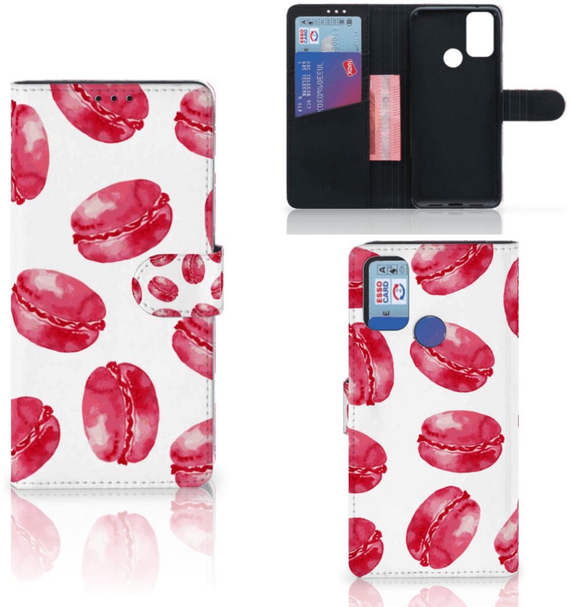 Alcatel 1S (2021) Book Cover Pink Macarons