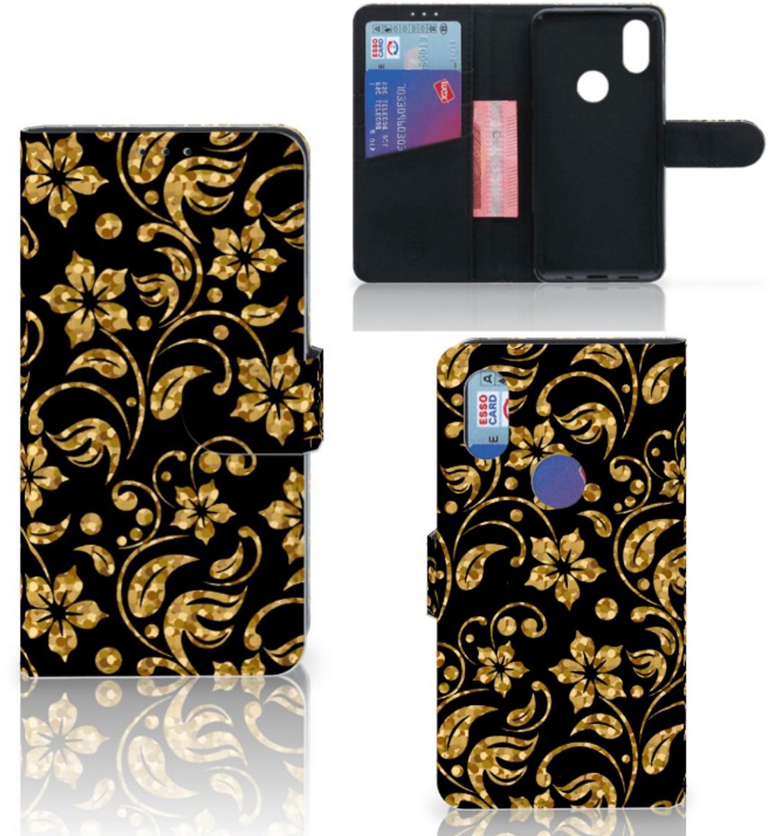 Xiaomi Mi Mix 2s Hoesje Gouden Bloemen