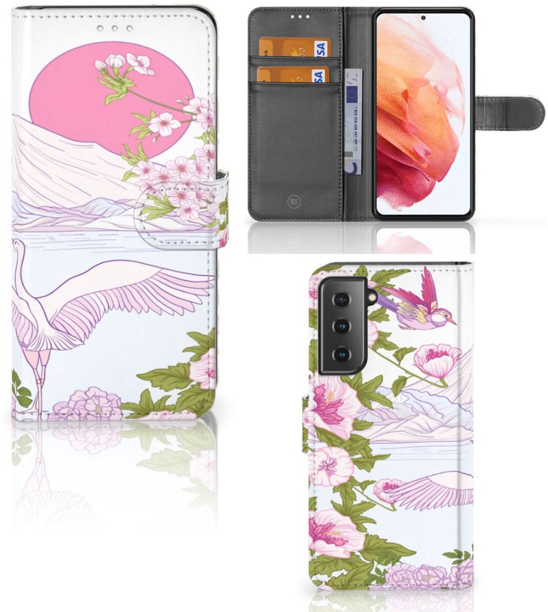 Samsung Galaxy S21 Telefoonhoesje met Pasjes Bird Standing