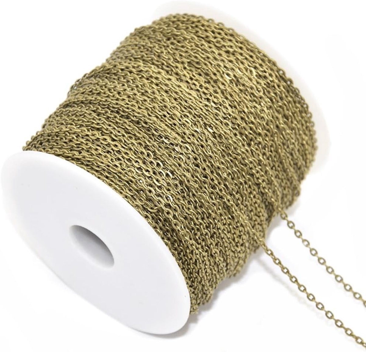 Koperen linkketting van 20 meter voor ambacht en sieraden maken - 2 x 3 mm metalen rolketting voor DIY-projecten