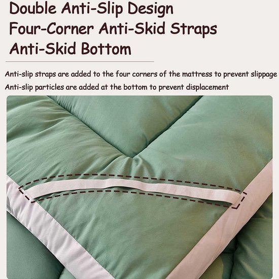 Japanse opvouwbare matras, futon matras dubbele dikkere vloermatras, tatami mat draagbare slaapmat, antislip en ademend, voor thuis slaapzaal, camping bank — afbeelding 2