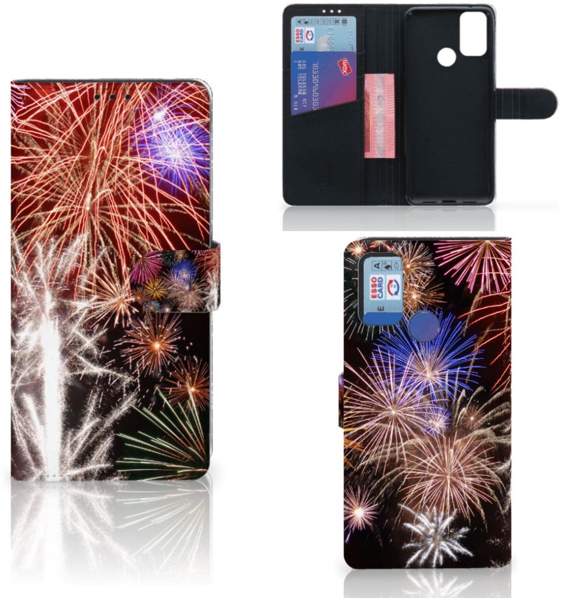 Alcatel 1S (2021) Wallet Case met Pasjes Vuurwerk
