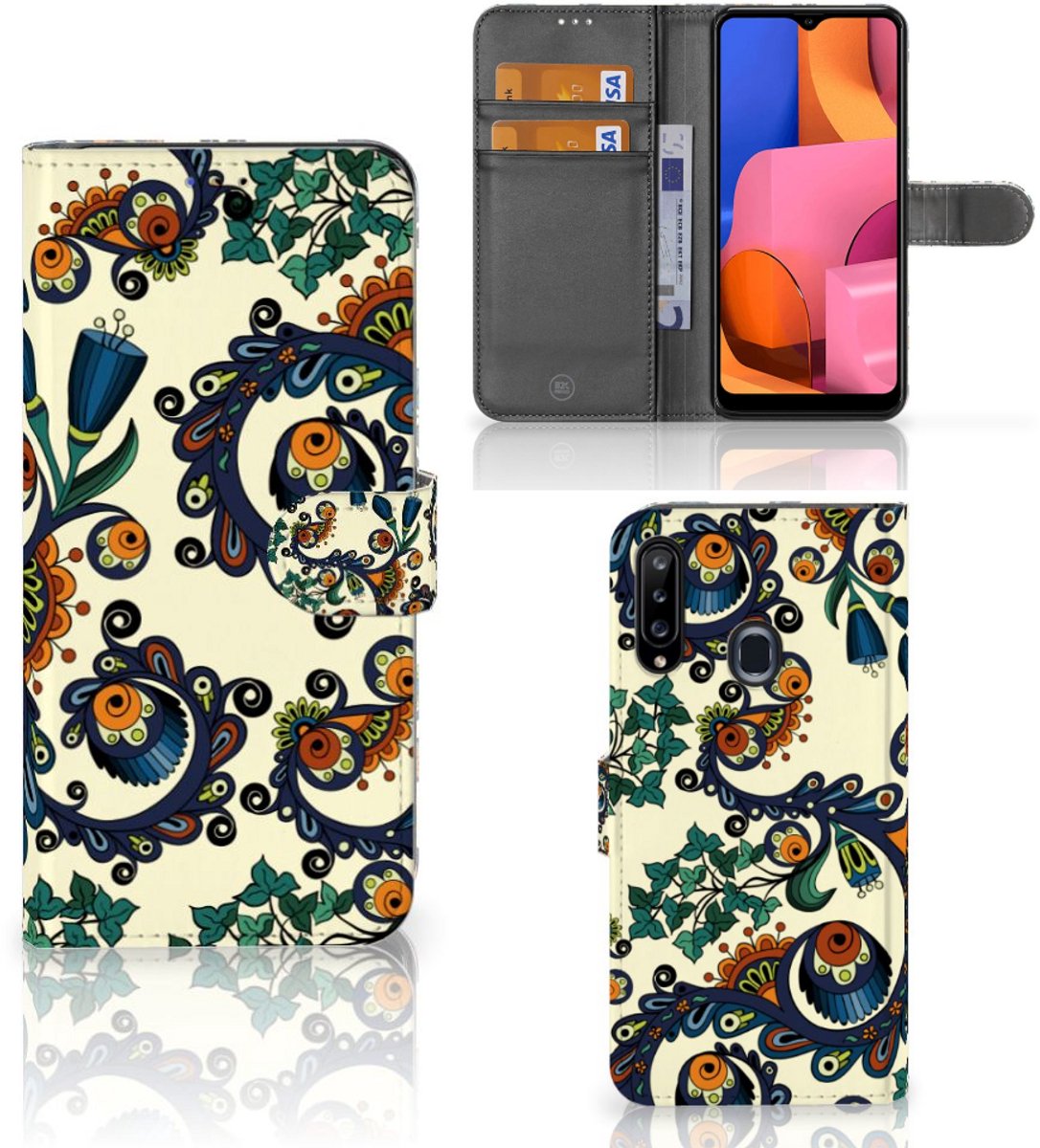 Wallet Case Samsung Galaxy A20s Barok Flower