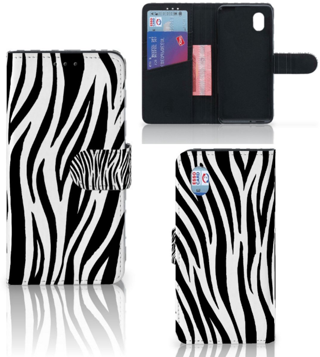 Alcatel 1B (2020) Telefoonhoesje met Pasjes Zebra