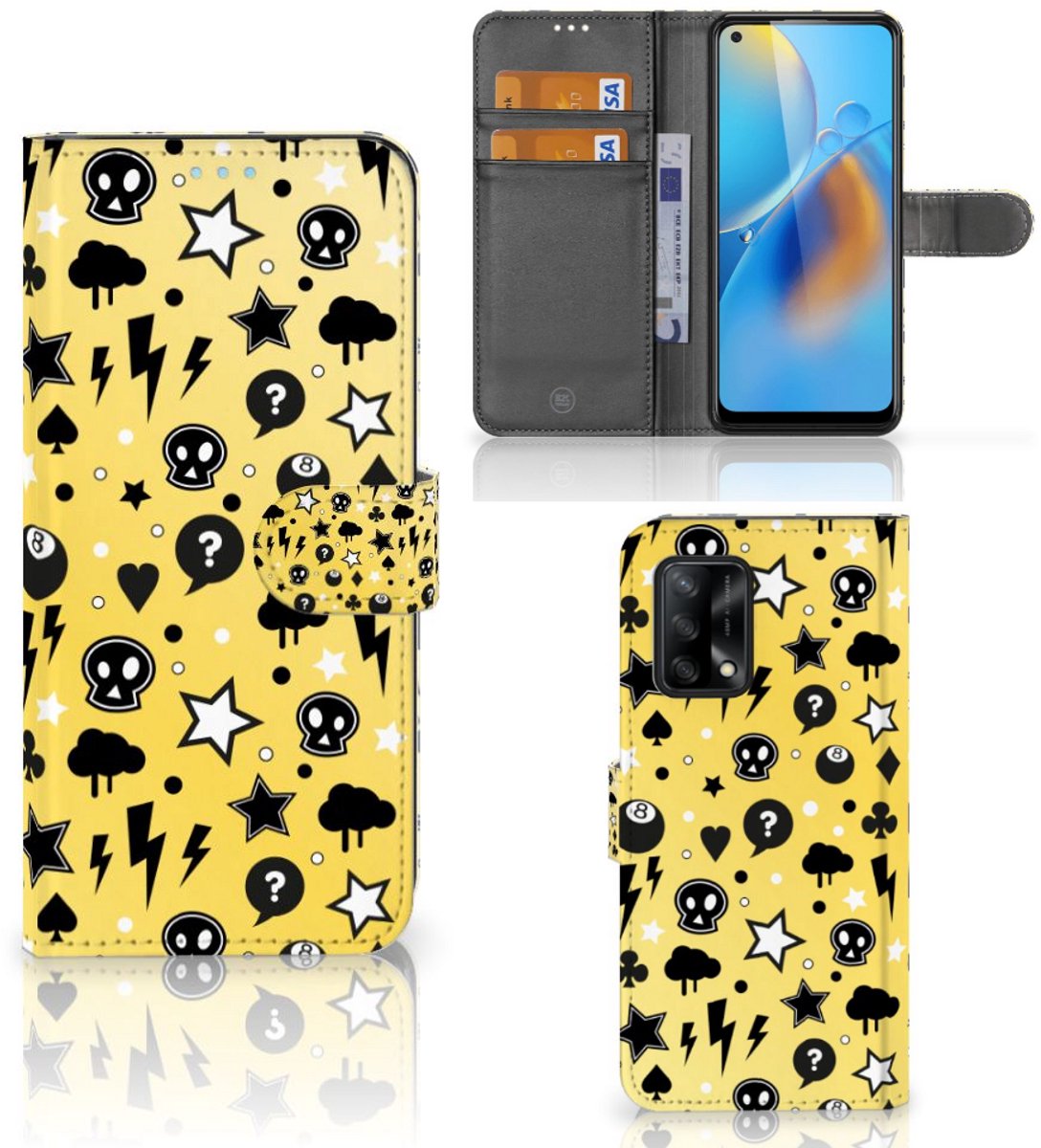 Telefoonhoesje met Naam OPPO A74 4G Punk Geel