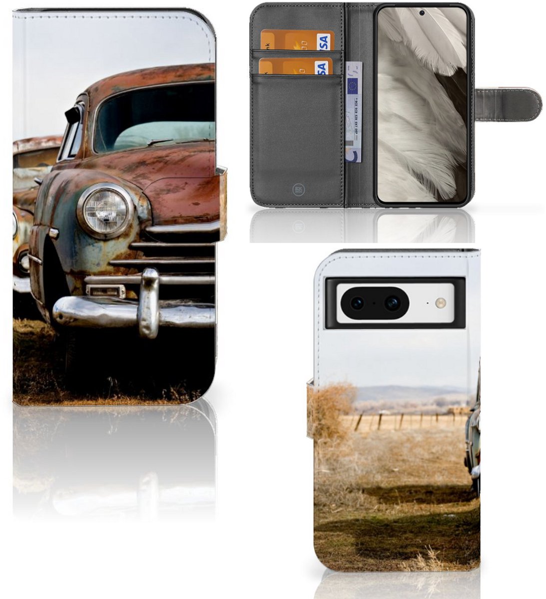 Google Pixel 8 Telefoonhoesje met foto Vintage Auto
