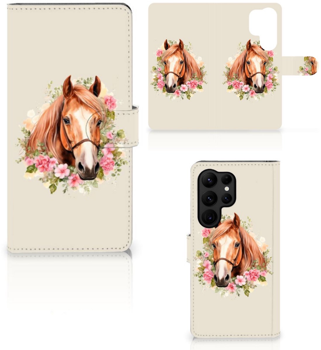 Telefoonhoesje met Pasjes voor Samsung Galaxy S23 Ultra Paard