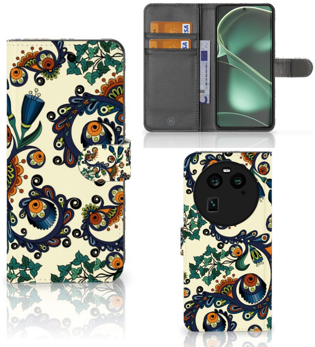 Wallet Case OPPO Find X6 Barok Flower