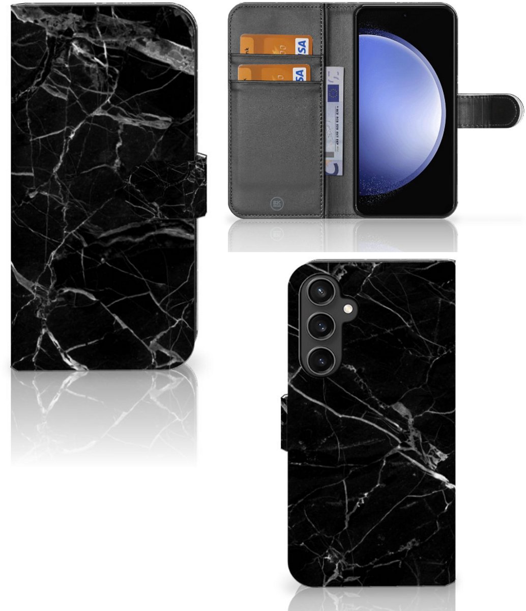 Samsung Galaxy S23 FE Bookcase Marmer Zwart - Origineel Cadeau Vader