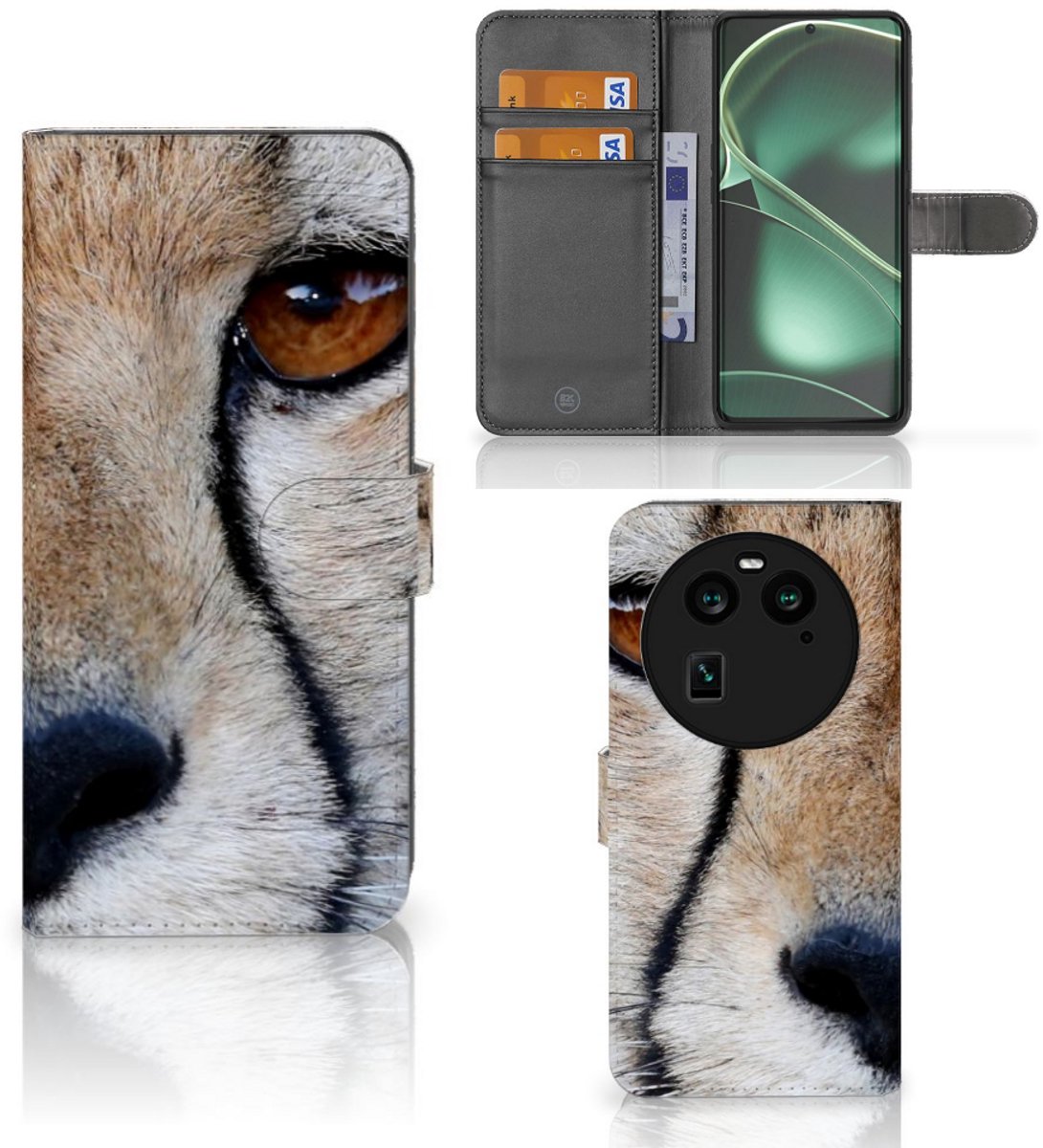 OPPO Find X6 Telefoonhoesje met Pasjes Cheetah