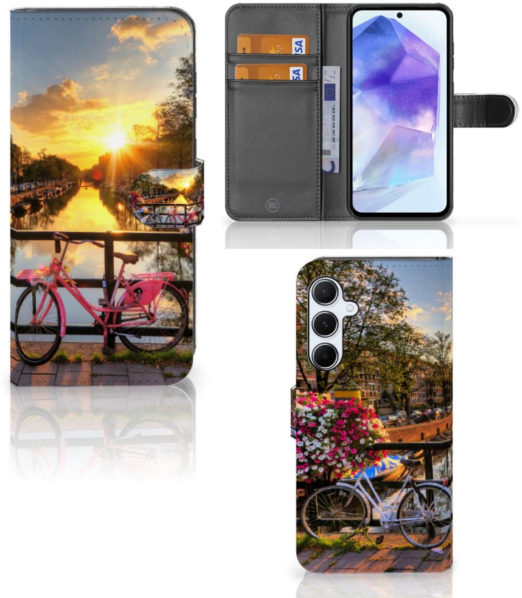 Boekhoesje voor Samsung Galaxy A55 Flip Cover Amsterdamse Grachten