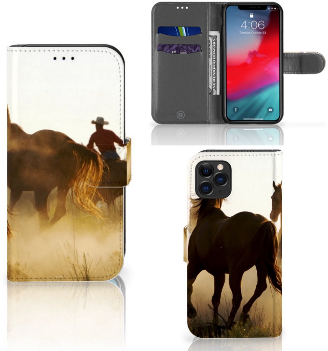 Boekhoesje voor Apple iPhone 11 Pro Telefoonhoesje met Pasjes Design Cowboy