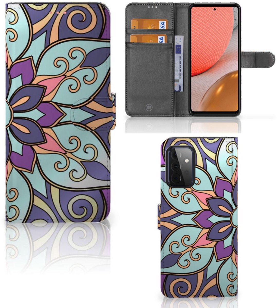 Samsung Galaxy A72 Hoesje Purple Flower