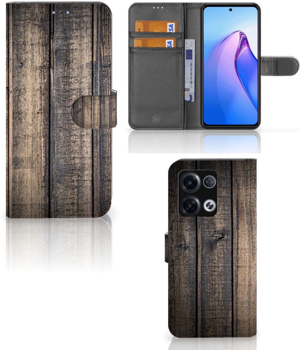 OPPO Reno8 Pro Book Style Case Steigerhout