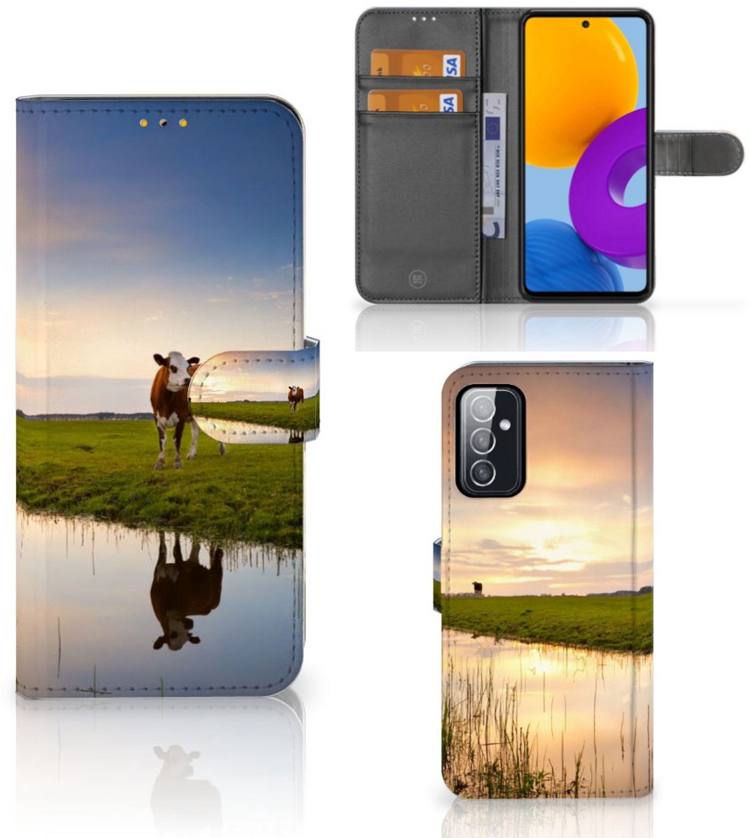 Samsung Galaxy M52 Telefoonhoesje met Pasjes Koe