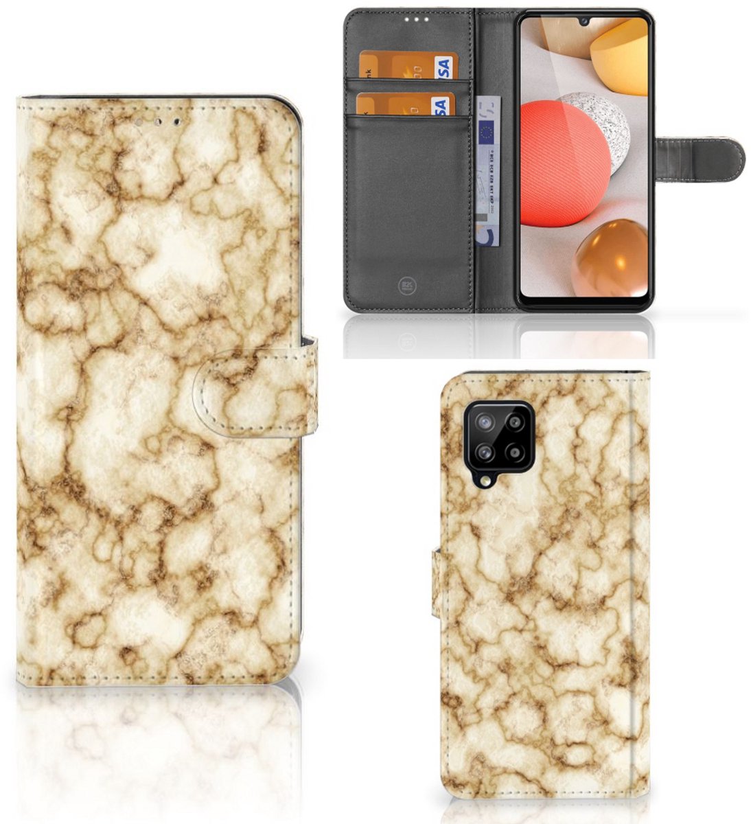 Samsung Galaxy A42 5G Bookcase Marmer Goud