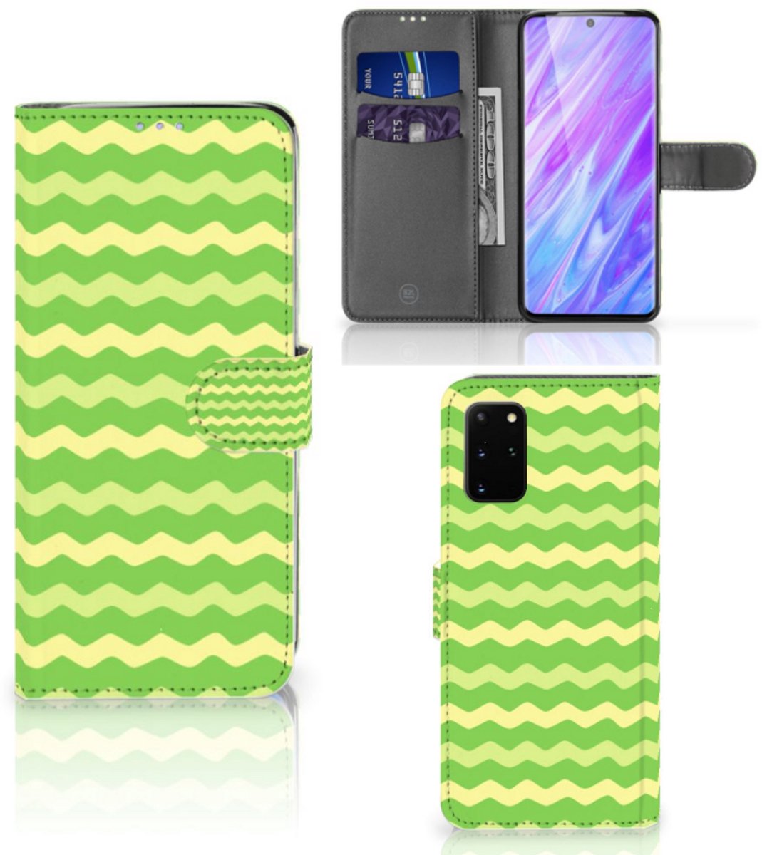 Samsung Galaxy S20 Plus Telefoon Hoesje Waves Green