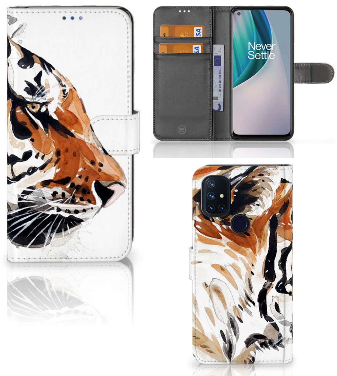 Hoesje OnePlus Nord N10 Watercolor Tiger