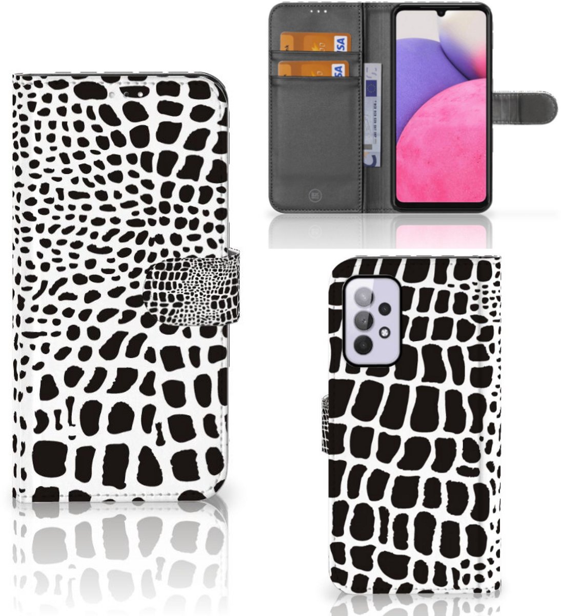 Samsung Galaxy A33 5G Telefoonhoesje met Pasjes Slangenprint